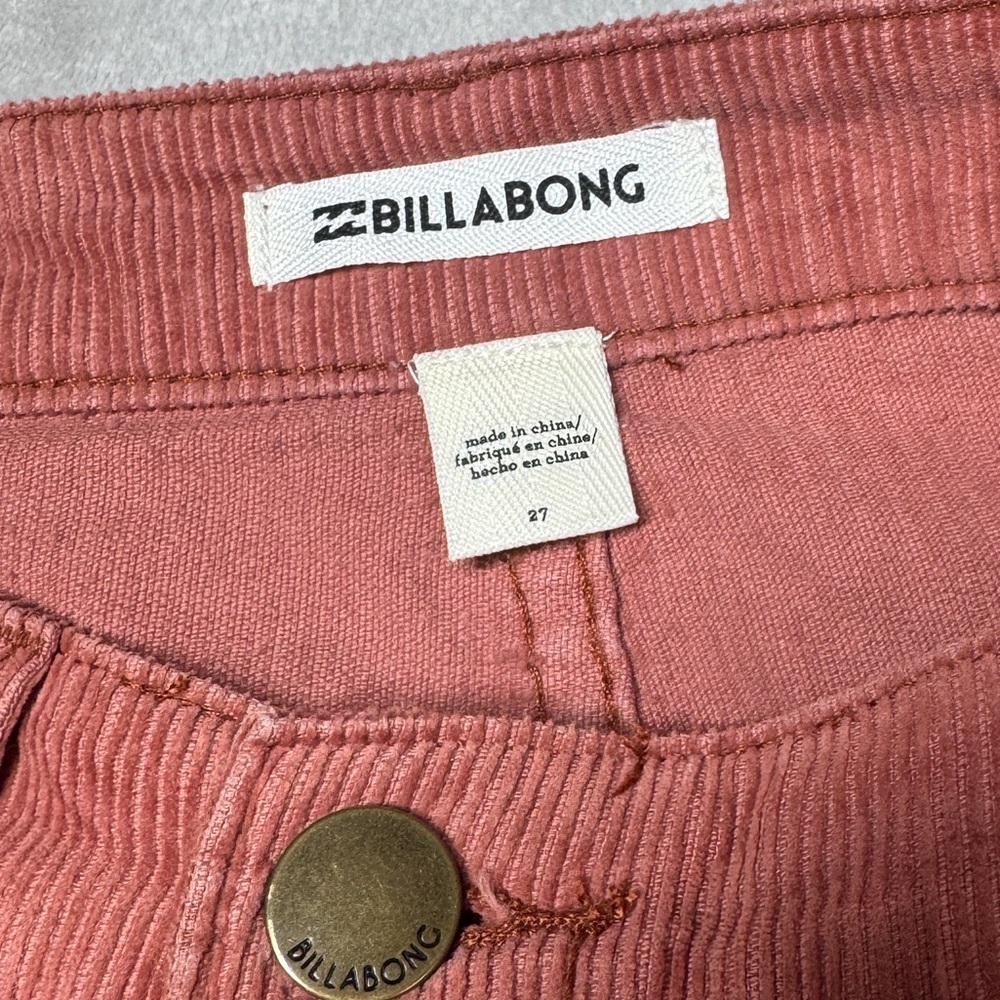 Billabong Dusty Rose Pink Retro Button Front Corduroy Mini Skirt Size 27 - Picture 14 of 16